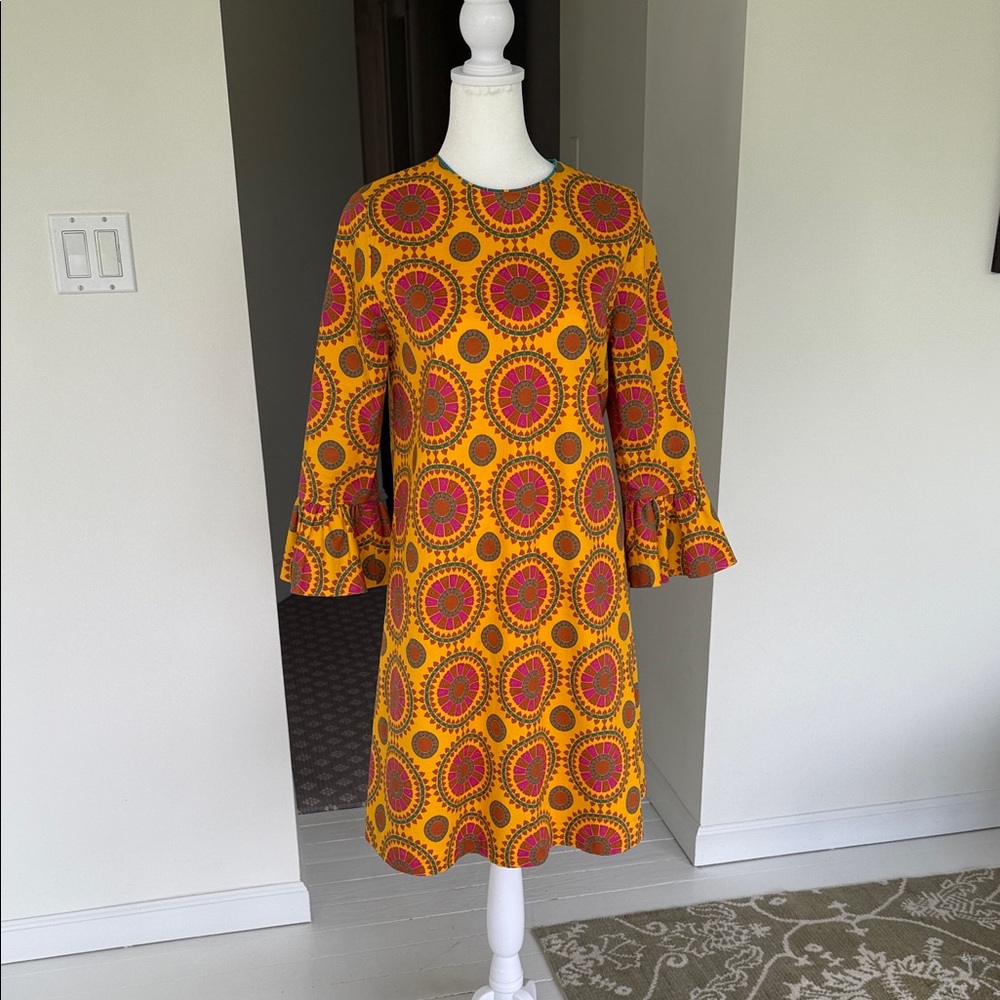LA DoubleJ Yellow and Pink Long Sleeve Dress